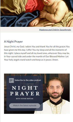 Night Prayer email for April 30th